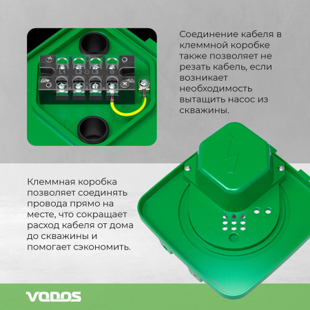 Крышка для скважины, Vodos 110-140, с клеммной коробкой